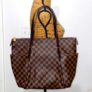 DH Gate Checkered Brown/Gold Carryall Tote Bag Purse NWoT